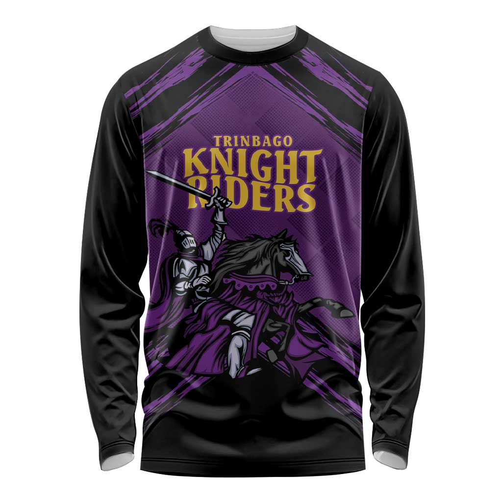 Custom Caribbean Cricket Trinidad and Tobago Cricket Long Sleeve Shirt TKR Champions 2025 Purple Edition - Wonder Print Shop