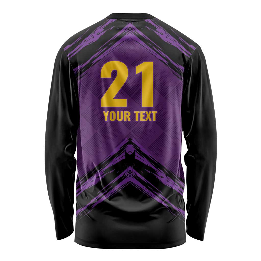 Custom Caribbean Cricket Trinidad and Tobago Cricket Long Sleeve Shirt TKR Champions 2025 Purple Edition - Wonder Print Shop