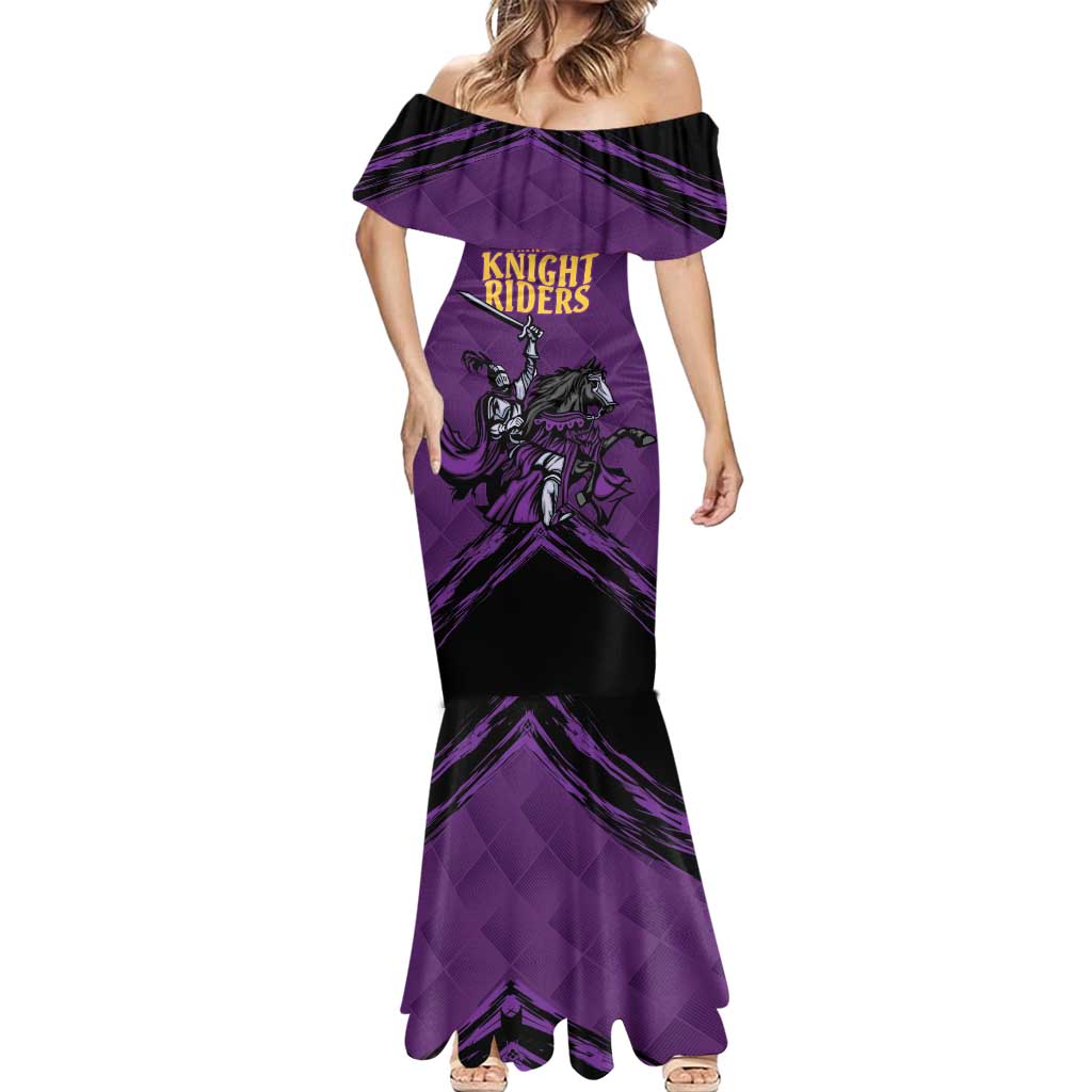 Custom Caribbean Cricket Trinidad and Tobago Cricket Mermaid Dress TKR Champions 2025 Purple Edition - Wonder Print Shop