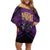 Custom Caribbean Cricket Trinidad and Tobago Cricket Off Shoulder Short Dress TKR Champions 2025 Purple Edition - Wonder Print Shop