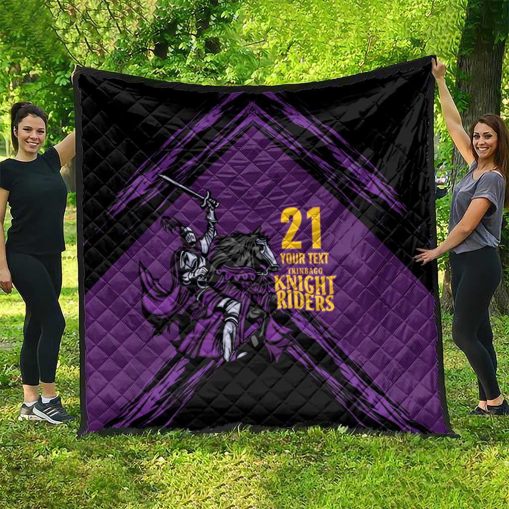 Custom Caribbean Cricket Trinidad and Tobago Cricket Quilt TKR Champions 2025 Purple Edition - Wonder Print Shop