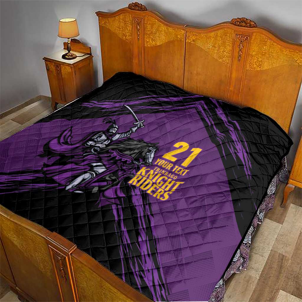 Custom Caribbean Cricket Trinidad and Tobago Cricket Quilt TKR Champions 2025 Purple Edition - Wonder Print Shop