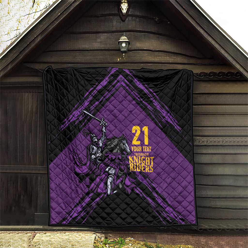 Custom Caribbean Cricket Trinidad and Tobago Cricket Quilt TKR Champions 2025 Purple Edition - Wonder Print Shop