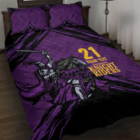 Custom Caribbean Cricket Trinidad and Tobago Cricket Quilt Bed Set TKR Champions 2025 Purple Edition - Wonder Print Shop