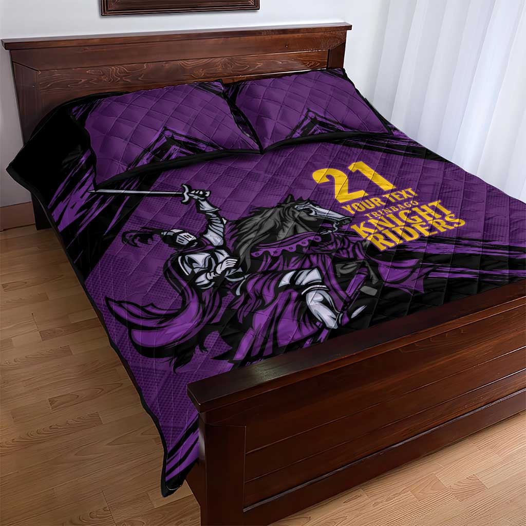 Custom Caribbean Cricket Trinidad and Tobago Cricket Quilt Bed Set TKR Champions 2025 Purple Edition - Wonder Print Shop