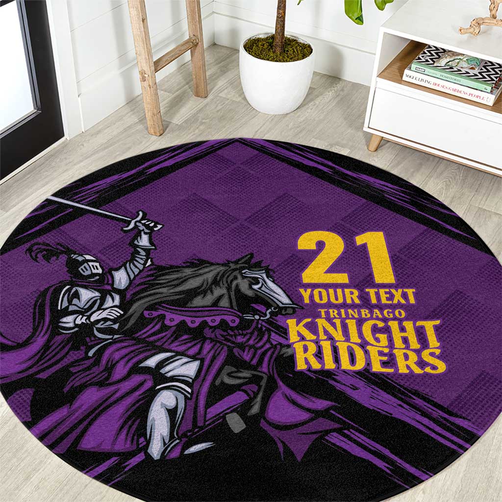 Custom Caribbean Cricket Trinidad and Tobago Cricket Round Carpet TKR Champions 2025 Purple Edition - Wonder Print Shop