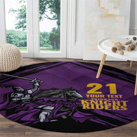 Custom Caribbean Cricket Trinidad and Tobago Cricket Round Carpet TKR Champions 2025 Purple Edition - Wonder Print Shop