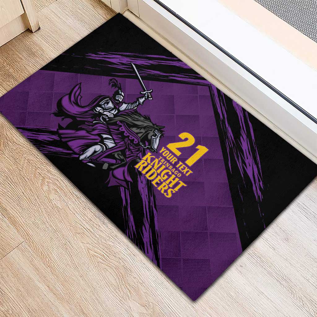 Custom Caribbean Cricket Trinidad and Tobago Cricket Rubber Doormat TKR Champions 2025 Purple Edition - Wonder Print Shop