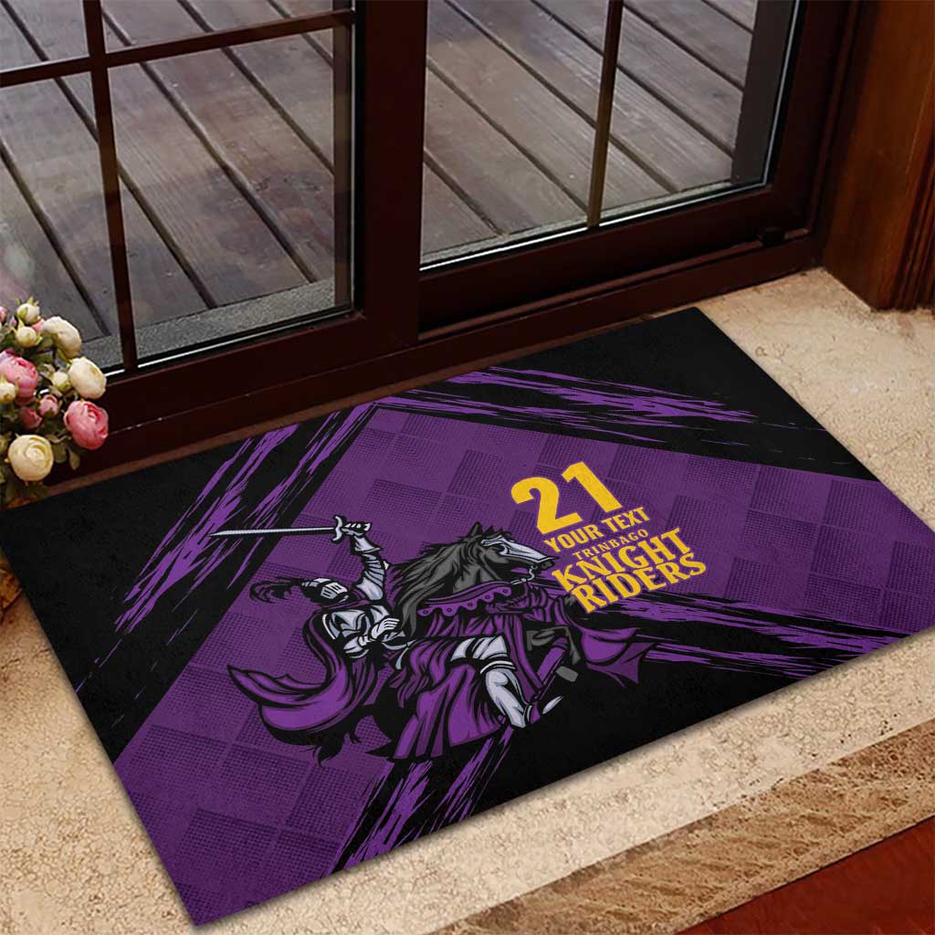 Custom Caribbean Cricket Trinidad and Tobago Cricket Rubber Doormat TKR Champions 2025 Purple Edition - Wonder Print Shop