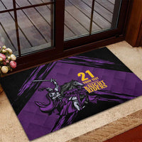 Custom Caribbean Cricket Trinidad and Tobago Cricket Rubber Doormat TKR Champions 2025 Purple Edition - Wonder Print Shop