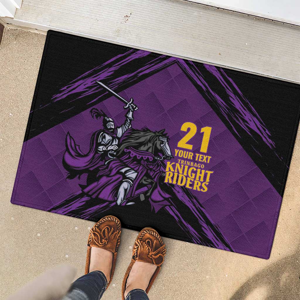 Custom Caribbean Cricket Trinidad and Tobago Cricket Rubber Doormat TKR Champions 2025 Purple Edition - Wonder Print Shop