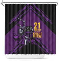 Custom Caribbean Cricket Trinidad and Tobago Cricket Shower Curtain TKR Champions 2025 Purple Edition - Wonder Print Shop