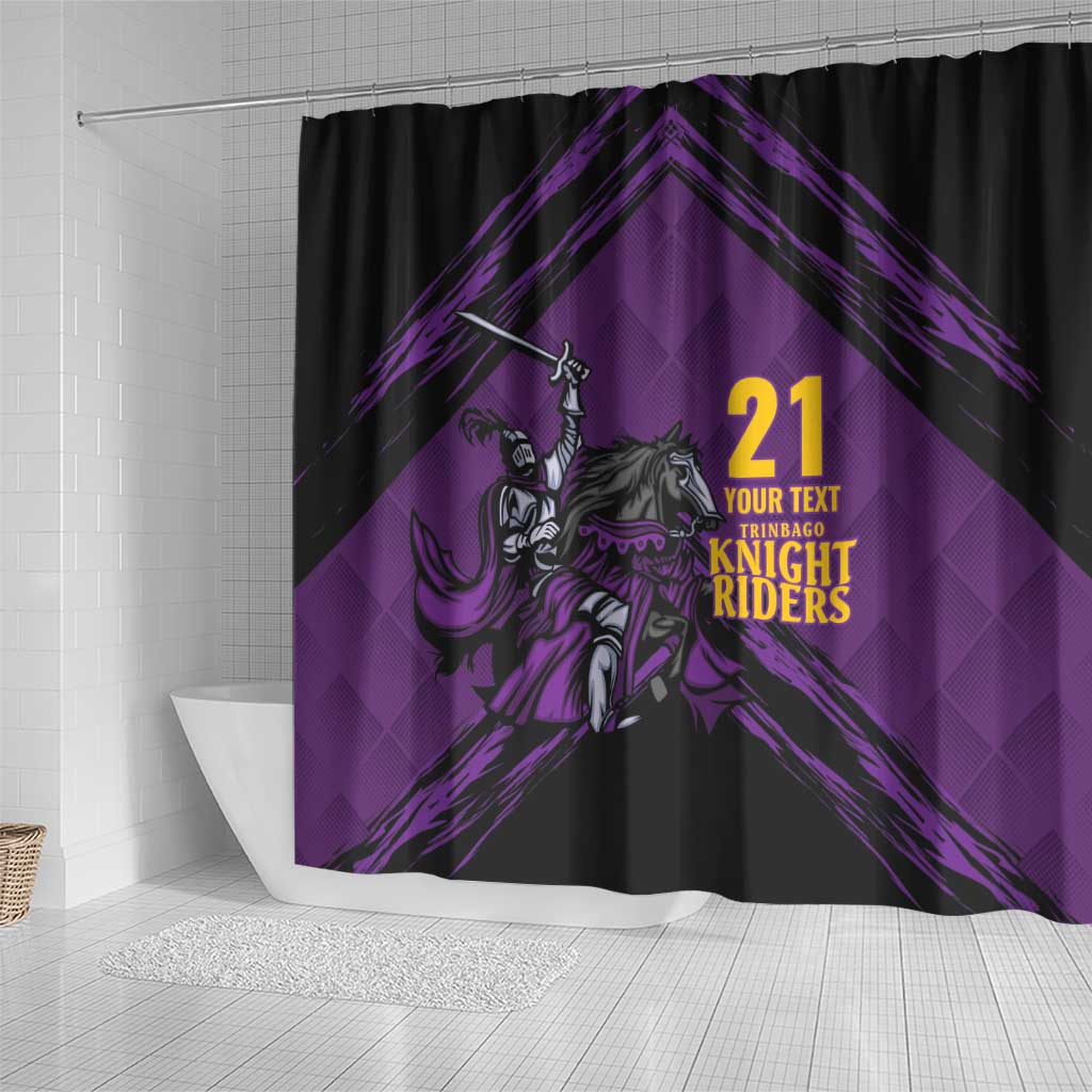 Custom Caribbean Cricket Trinidad and Tobago Cricket Shower Curtain TKR Champions 2025 Purple Edition - Wonder Print Shop