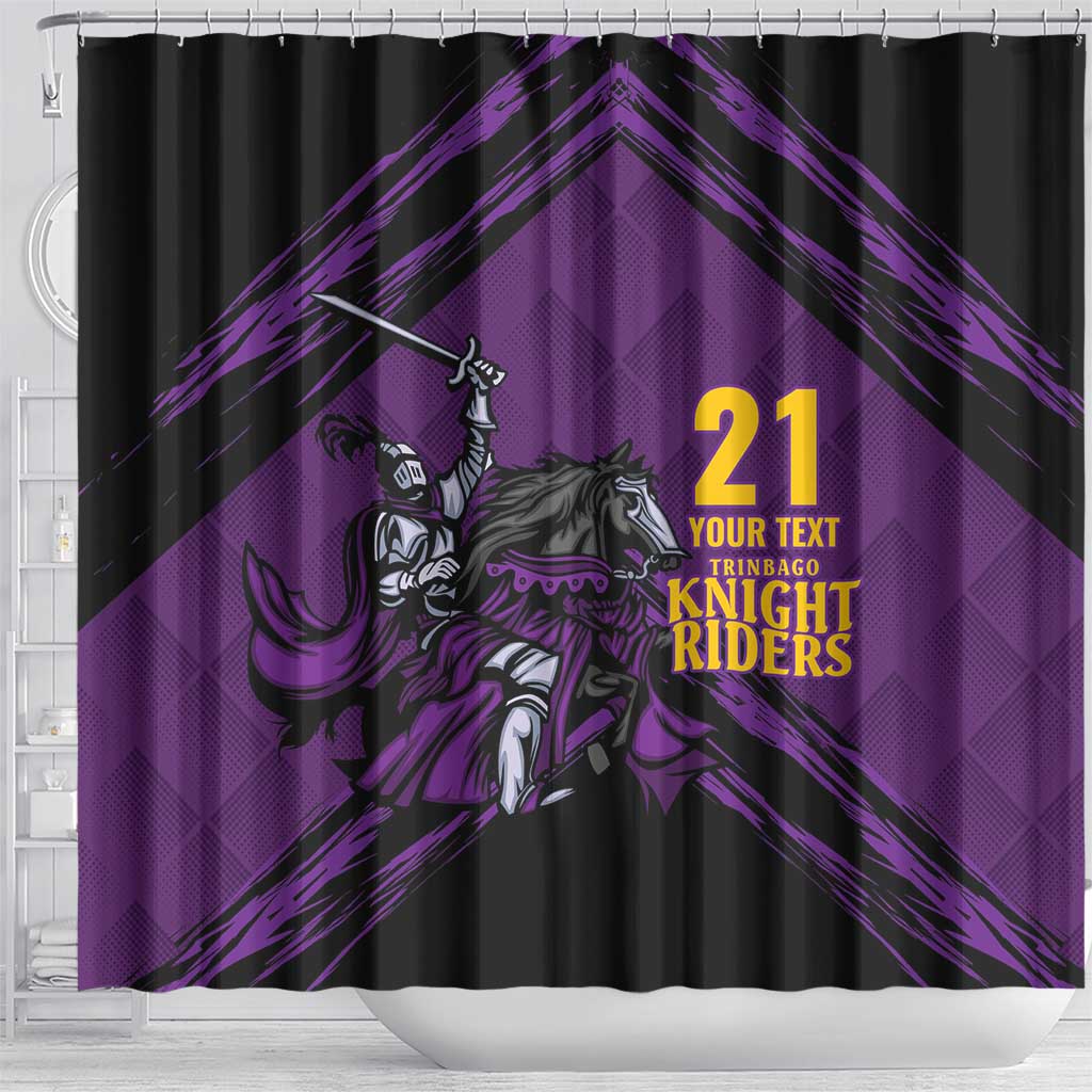 Custom Caribbean Cricket Trinidad and Tobago Cricket Shower Curtain TKR Champions 2025 Purple Edition - Wonder Print Shop
