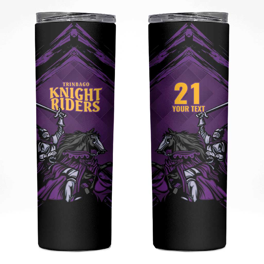 Custom Caribbean Cricket Trinidad and Tobago Cricket Skinny Tumbler TKR Champions 2025 Purple Edition - Wonder Print Shop