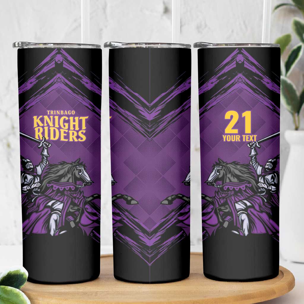 Custom Caribbean Cricket Trinidad and Tobago Cricket Skinny Tumbler TKR Champions 2025 Purple Edition - Wonder Print Shop