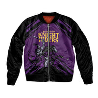 Custom Caribbean Cricket Trinidad and Tobago Cricket Sleeve Zip Bomber Jacket TKR Champions 2025 Purple Edition - Wonder Print Shop
