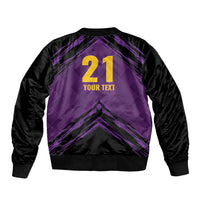 Custom Caribbean Cricket Trinidad and Tobago Cricket Sleeve Zip Bomber Jacket TKR Champions 2025 Purple Edition - Wonder Print Shop