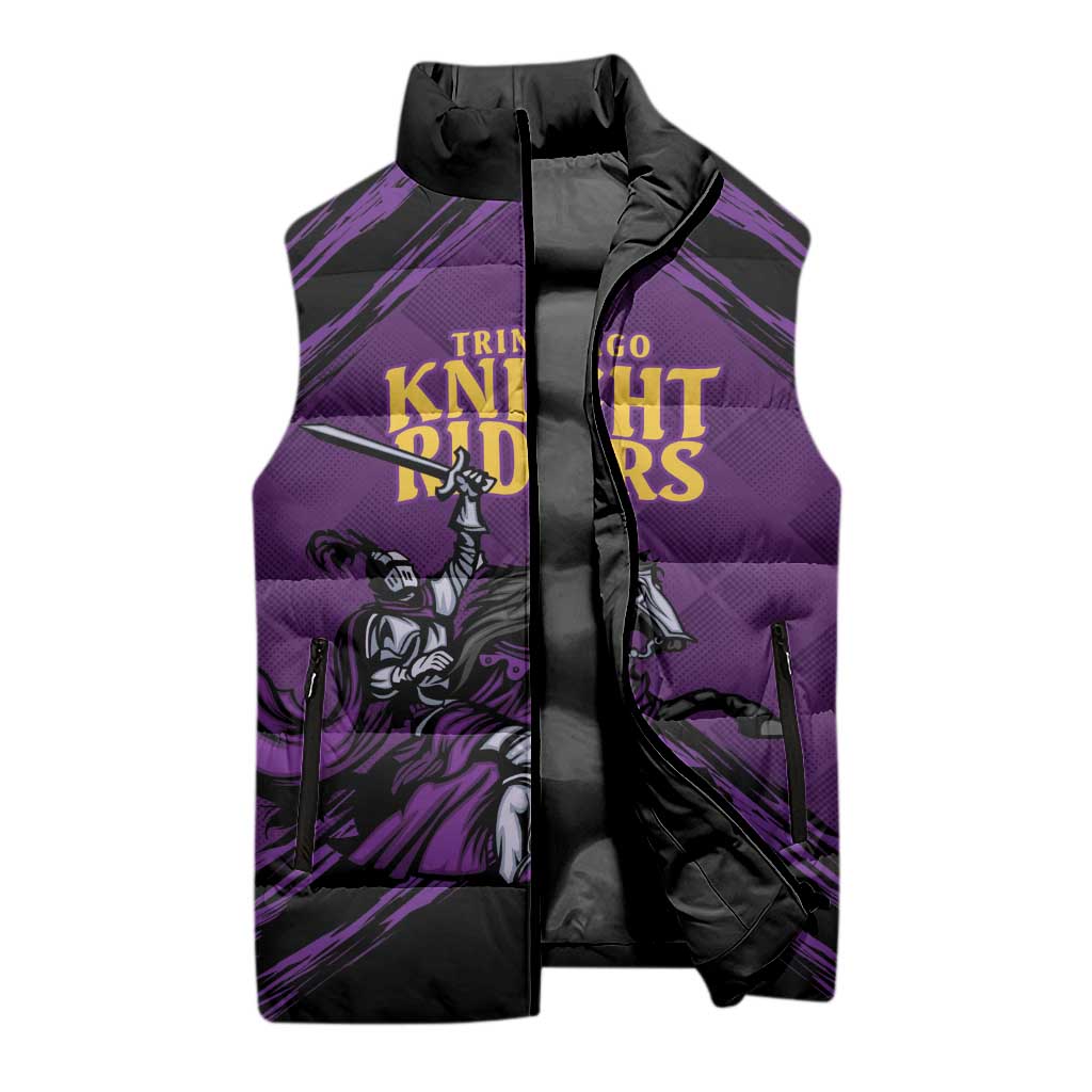 Custom Caribbean Cricket Trinidad and Tobago Cricket Sleeveless Puffer Jacket TKR Champions 2025 Purple Edition - Wonder Print Shop