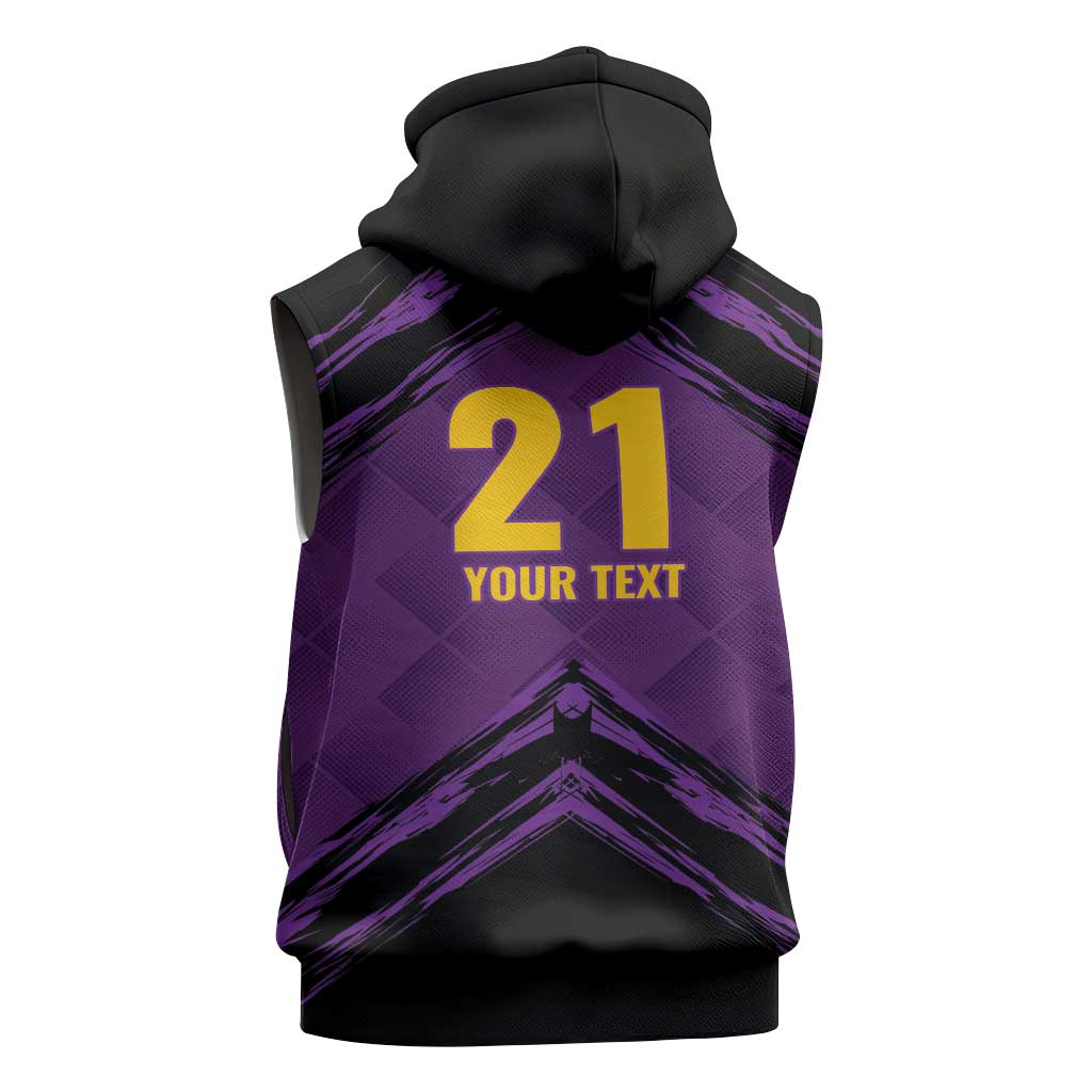 Custom Caribbean Cricket Trinidad and Tobago Cricket Sleeveless Zip Hoodie TKR Champions 2025 Purple Edition - Wonder Print Shop