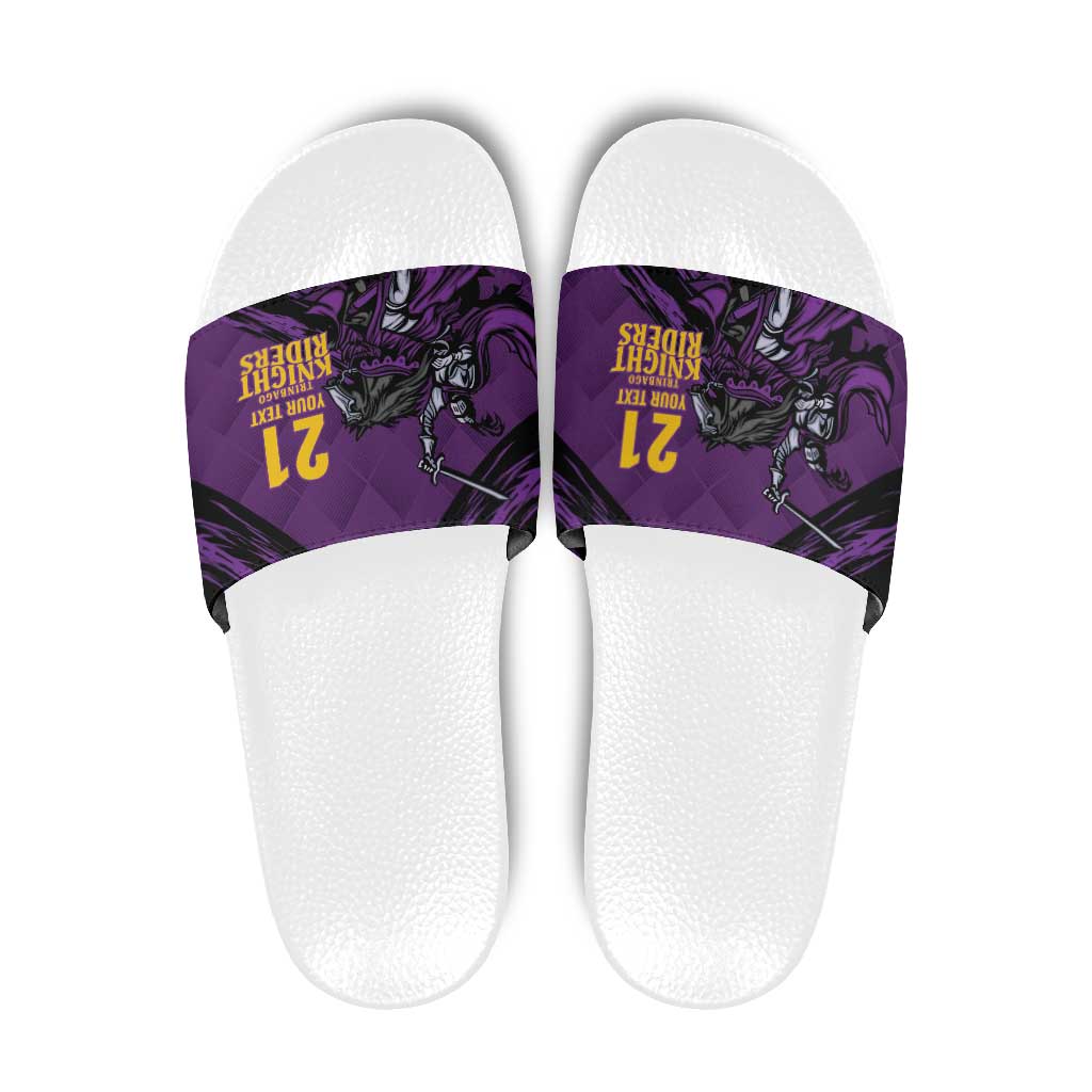 Custom Caribbean Cricket Trinidad and Tobago Cricket Slide Sandals TKR Champions 2025 Purple Edition - Wonder Print Shop