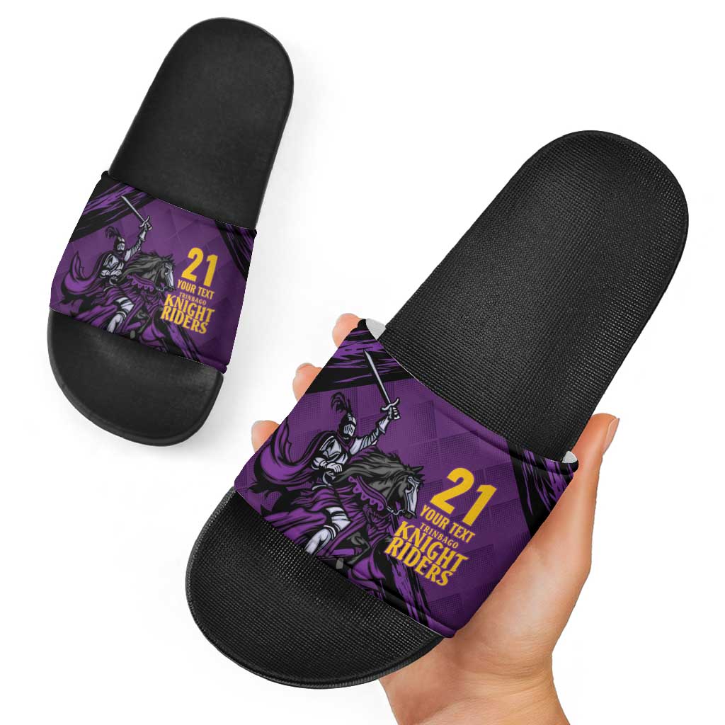 Custom Caribbean Cricket Trinidad and Tobago Cricket Slide Sandals TKR Champions 2025 Purple Edition - Wonder Print Shop