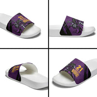 Custom Caribbean Cricket Trinidad and Tobago Cricket Slide Sandals TKR Champions 2025 Purple Edition - Wonder Print Shop