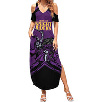 Custom Caribbean Cricket Trinidad and Tobago Cricket Summer Maxi Dress TKR Champions 2025 Purple Edition - Wonder Print Shop