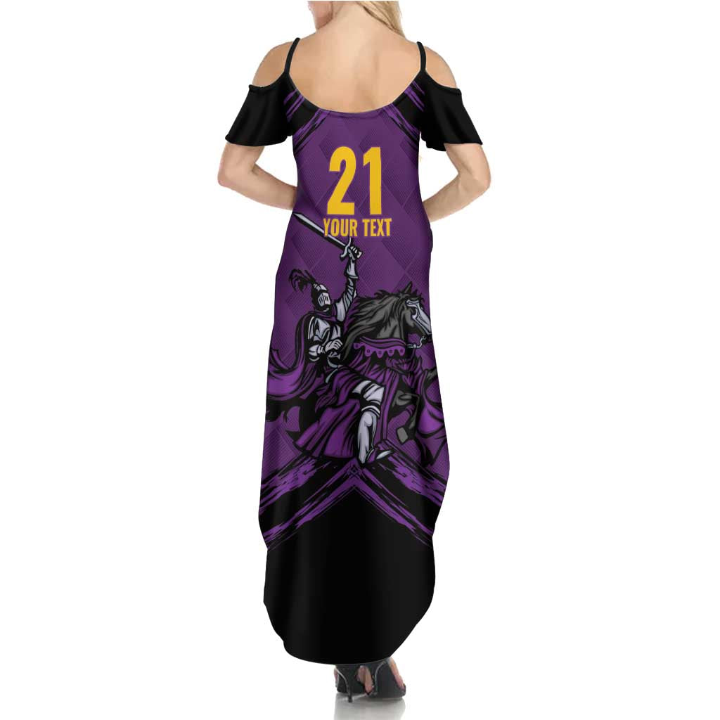 Custom Caribbean Cricket Trinidad and Tobago Cricket Summer Maxi Dress TKR Champions 2025 Purple Edition - Wonder Print Shop