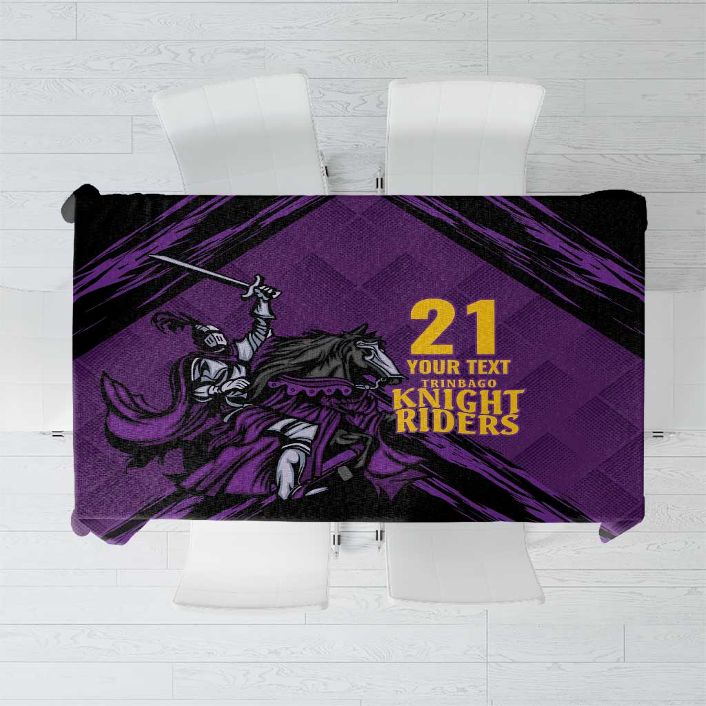 Custom Caribbean Cricket Trinidad and Tobago Cricket Tablecloth TKR Champions 2025 Purple Edition - Wonder Print Shop