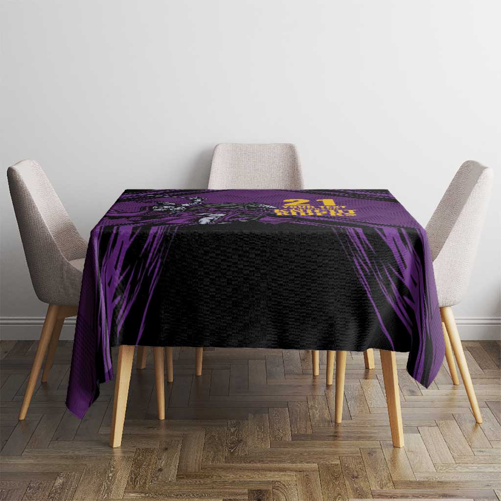 Custom Caribbean Cricket Trinidad and Tobago Cricket Tablecloth TKR Champions 2025 Purple Edition - Wonder Print Shop