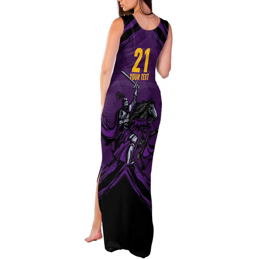 Custom Caribbean Cricket Trinidad and Tobago Cricket Tank Maxi Dress TKR Champions 2025 Purple Edition - Wonder Print Shop