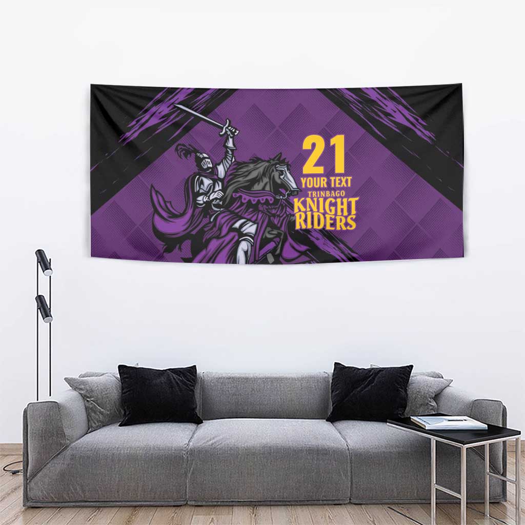 Custom Caribbean Cricket Trinidad and Tobago Cricket Tapestry TKR Champions 2025 Purple Edition - Wonder Print Shop