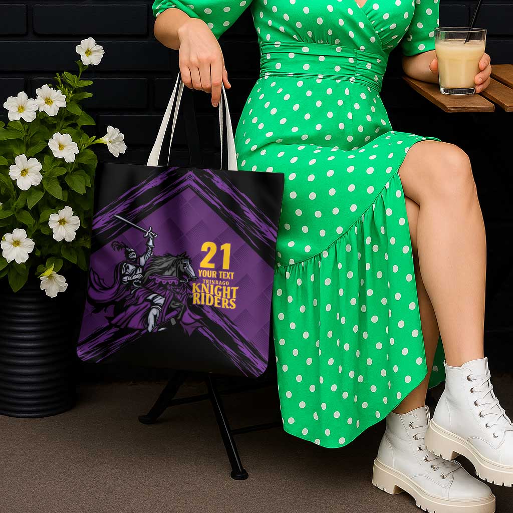 Custom Caribbean Cricket Trinidad and Tobago Cricket Tote Bag TKR Champions 2025 Purple Edition - Wonder Print Shop