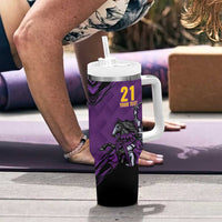 Custom Caribbean Cricket Trinidad and Tobago Cricket Tumbler With Handle TKR Champions 2025 Purple Edition - Wonder Print Shop