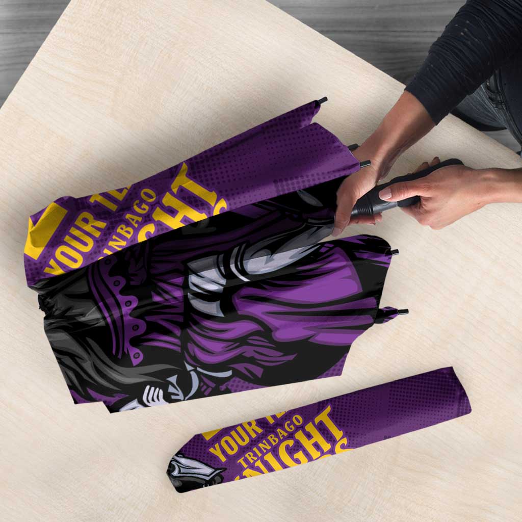 Custom Caribbean Cricket Trinidad and Tobago Cricket Umbrella TKR Champions 2025 Purple Edition - Wonder Print Shop