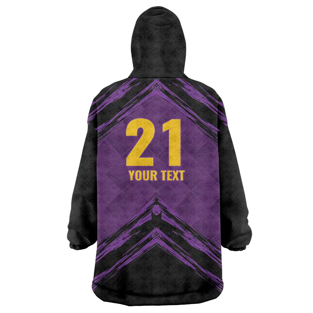 Custom Caribbean Cricket Trinidad and Tobago Cricket Wearable Blanket Hoodie TKR Champions 2025 Purple Edition - Wonder Print Shop