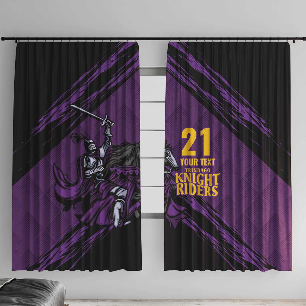 Custom Caribbean Cricket Trinidad and Tobago Cricket Window Curtain TKR Champions 2025 Purple Edition - Wonder Print Shop