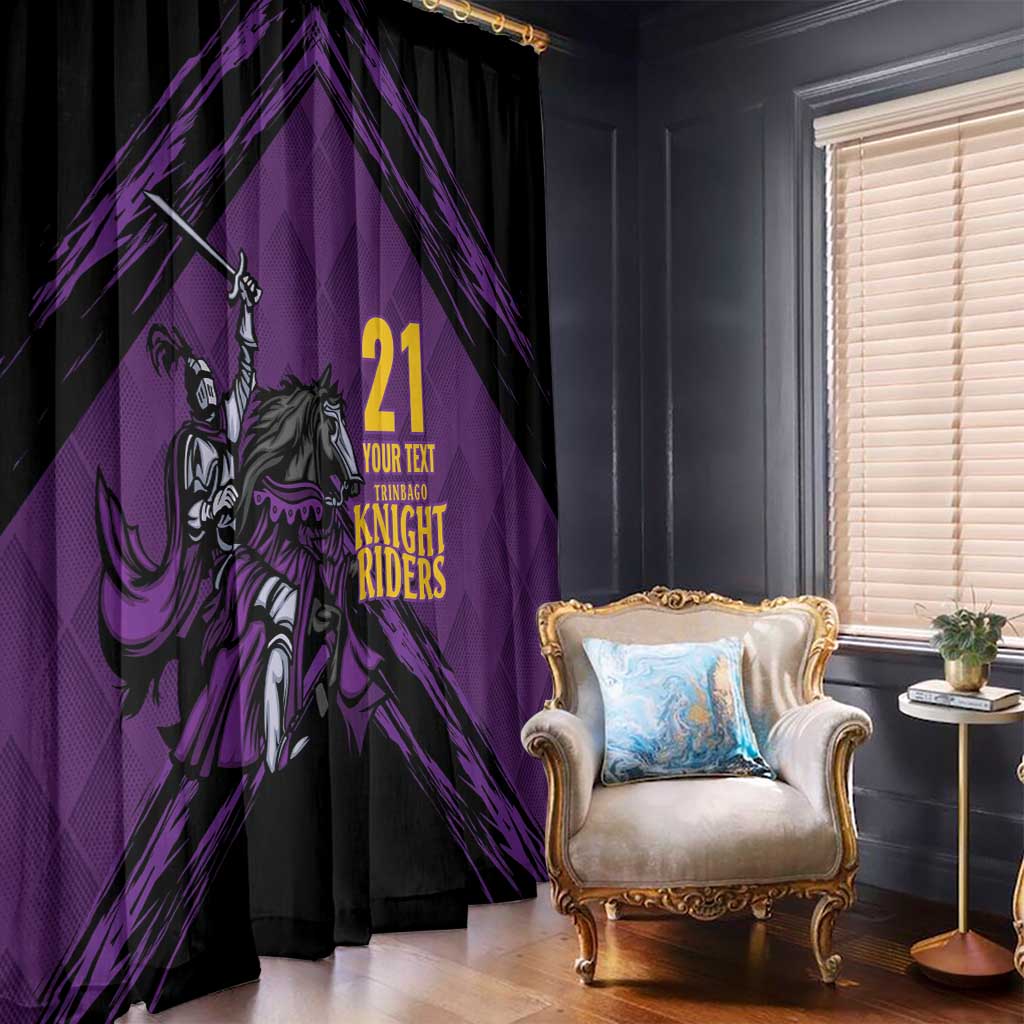Custom Caribbean Cricket Trinidad and Tobago Cricket Window Curtain TKR Champions 2025 Purple Edition - Wonder Print Shop