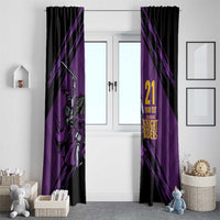 Custom Caribbean Cricket Trinidad and Tobago Cricket Window Curtain TKR Champions 2025 Purple Edition - Wonder Print Shop