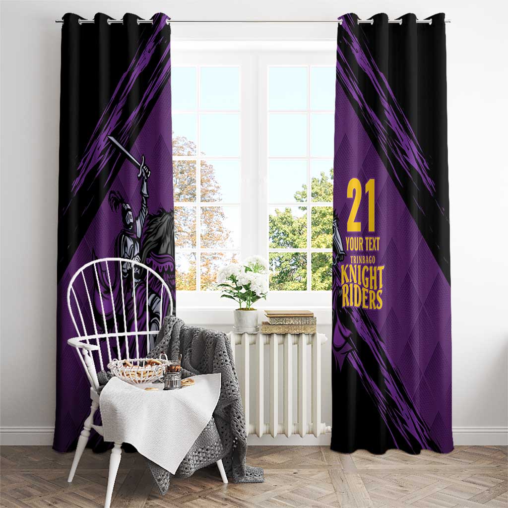 Custom Caribbean Cricket Trinidad and Tobago Cricket Window Curtain TKR Champions 2025 Purple Edition - Wonder Print Shop