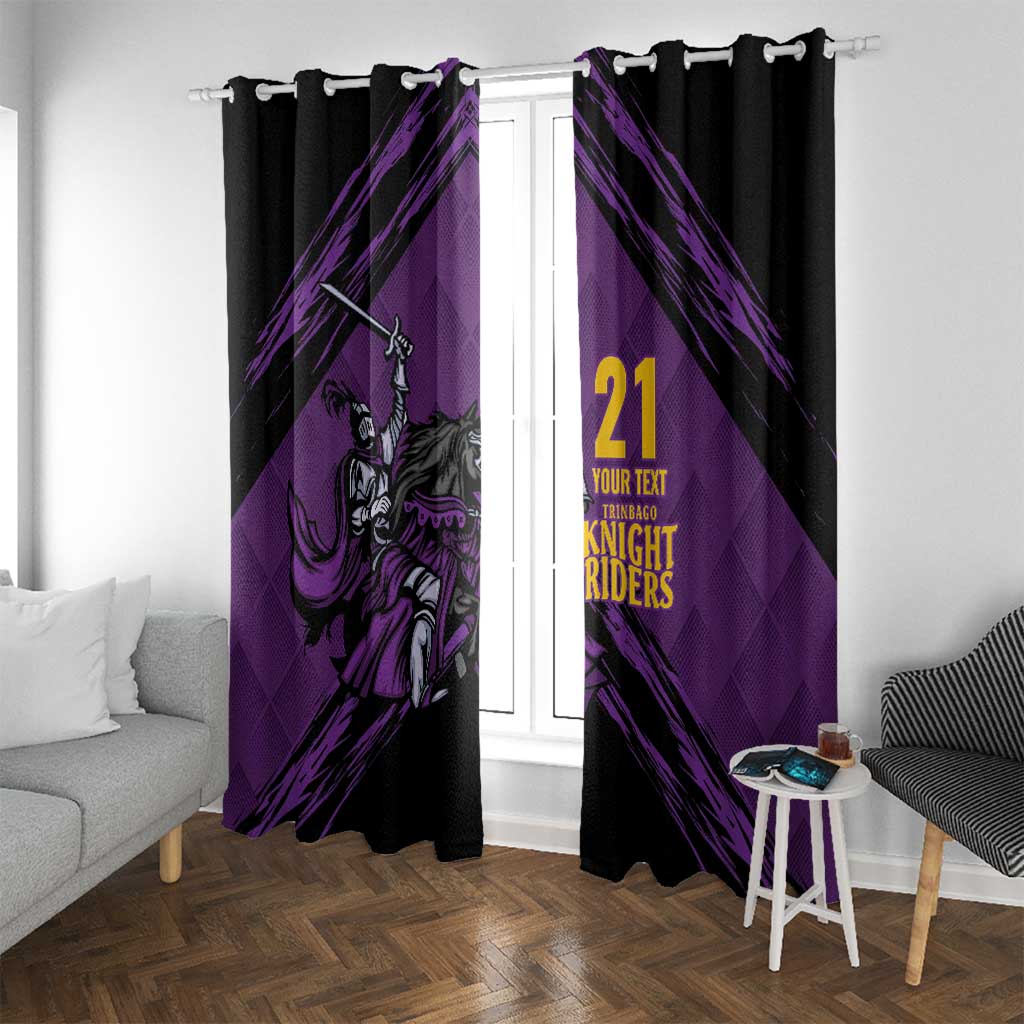 Custom Caribbean Cricket Trinidad and Tobago Cricket Window Curtain TKR Champions 2025 Purple Edition - Wonder Print Shop