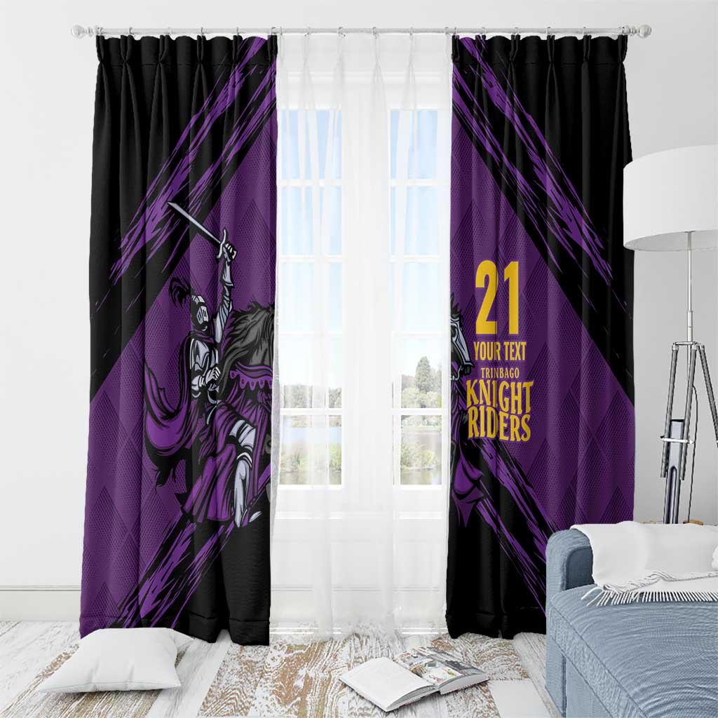 Custom Caribbean Cricket Trinidad and Tobago Cricket Window Curtain TKR Champions 2025 Purple Edition - Wonder Print Shop