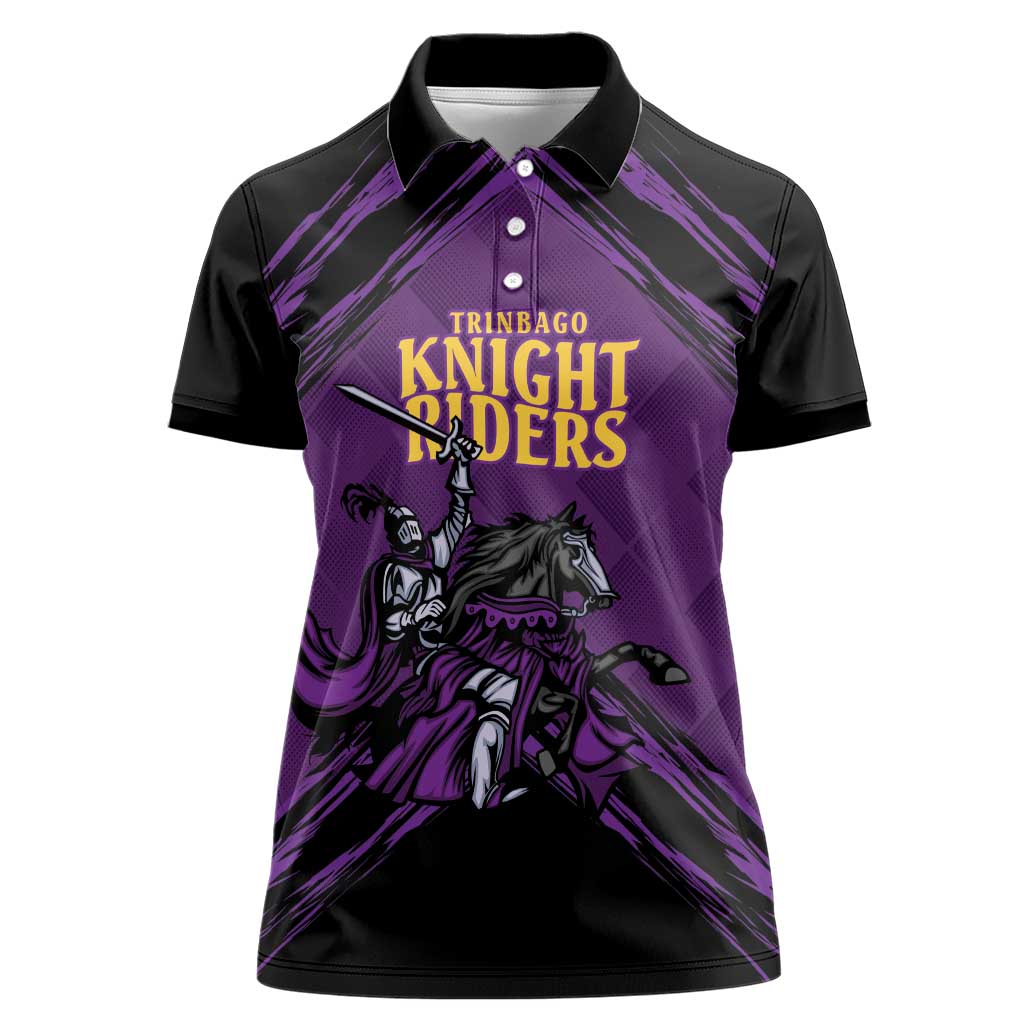 Custom Caribbean Cricket Trinidad and Tobago Cricket Women Polo Shirt TKR Champions 2025 Purple Edition - Wonder Print Shop