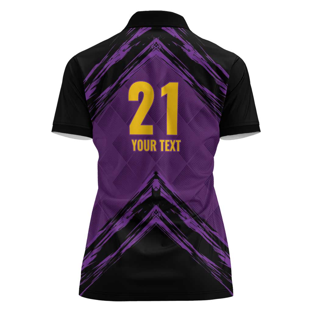 Custom Caribbean Cricket Trinidad and Tobago Cricket Women Polo Shirt TKR Champions 2025 Purple Edition - Wonder Print Shop