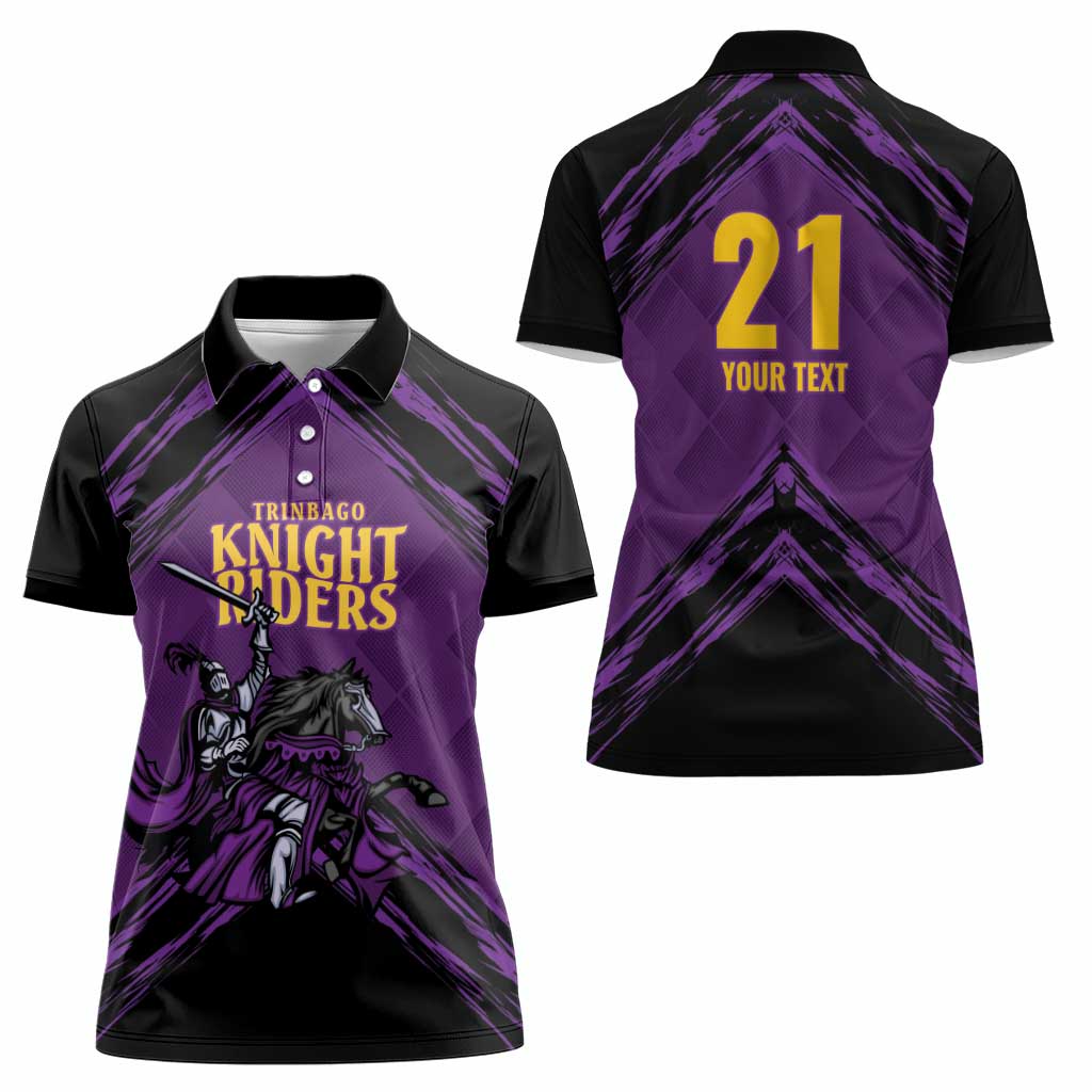 Custom Caribbean Cricket Trinidad and Tobago Cricket Women Polo Shirt TKR Champions 2025 Purple Edition - Wonder Print Shop