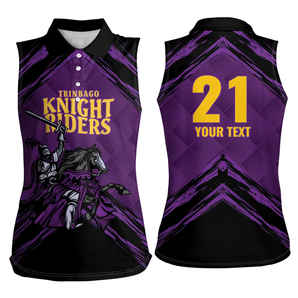 Custom Caribbean Cricket Trinidad and Tobago Cricket Women Sleeveless Polo Shirt TKR Champions 2025 Purple Edition - Wonder Print Shop
