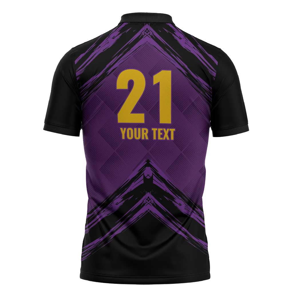 Custom Caribbean Cricket Trinidad and Tobago Cricket Zipper Polo Shirt TKR Champions 2025 Purple Edition - Wonder Print Shop