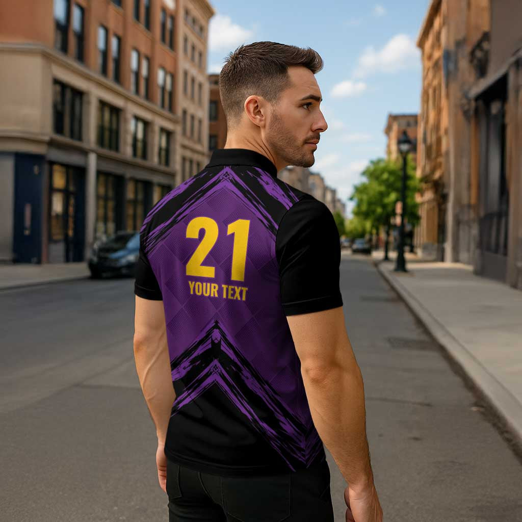 Custom Caribbean Cricket Trinidad and Tobago Cricket Zipper Polo Shirt TKR Champions 2025 Purple Edition - Wonder Print Shop