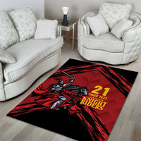 Custom Caribbean Cricket Trinidad and Tobago Cricket Area Rug TKR Champions 2025 Red Edition - Wonder Print Shop
